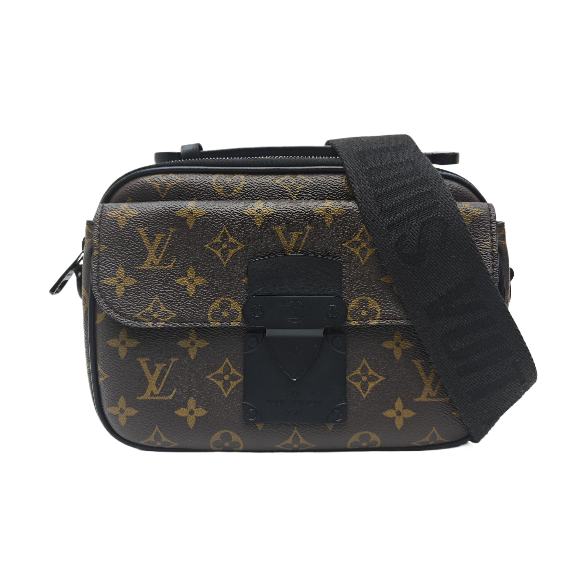 S LOCK Monogram Coated Canvas Brown
