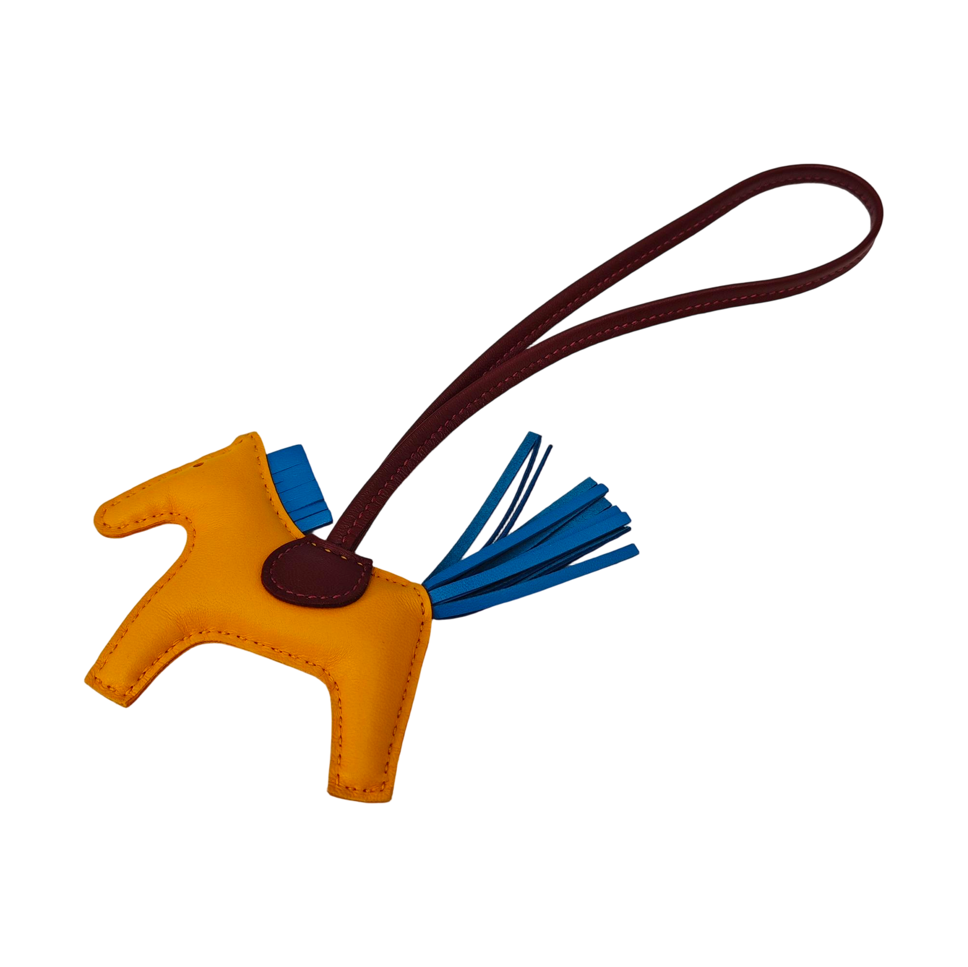 Leather Bag Charm Orange