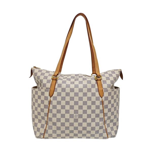 TOTALLY MM Damier Azur Coated Canvas White