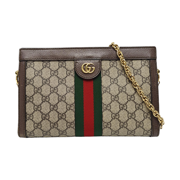 Ophidia Small Monogram Coated Canvas Beige