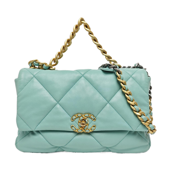 CHANEL 19 Large Quilted Lambskin Blue
