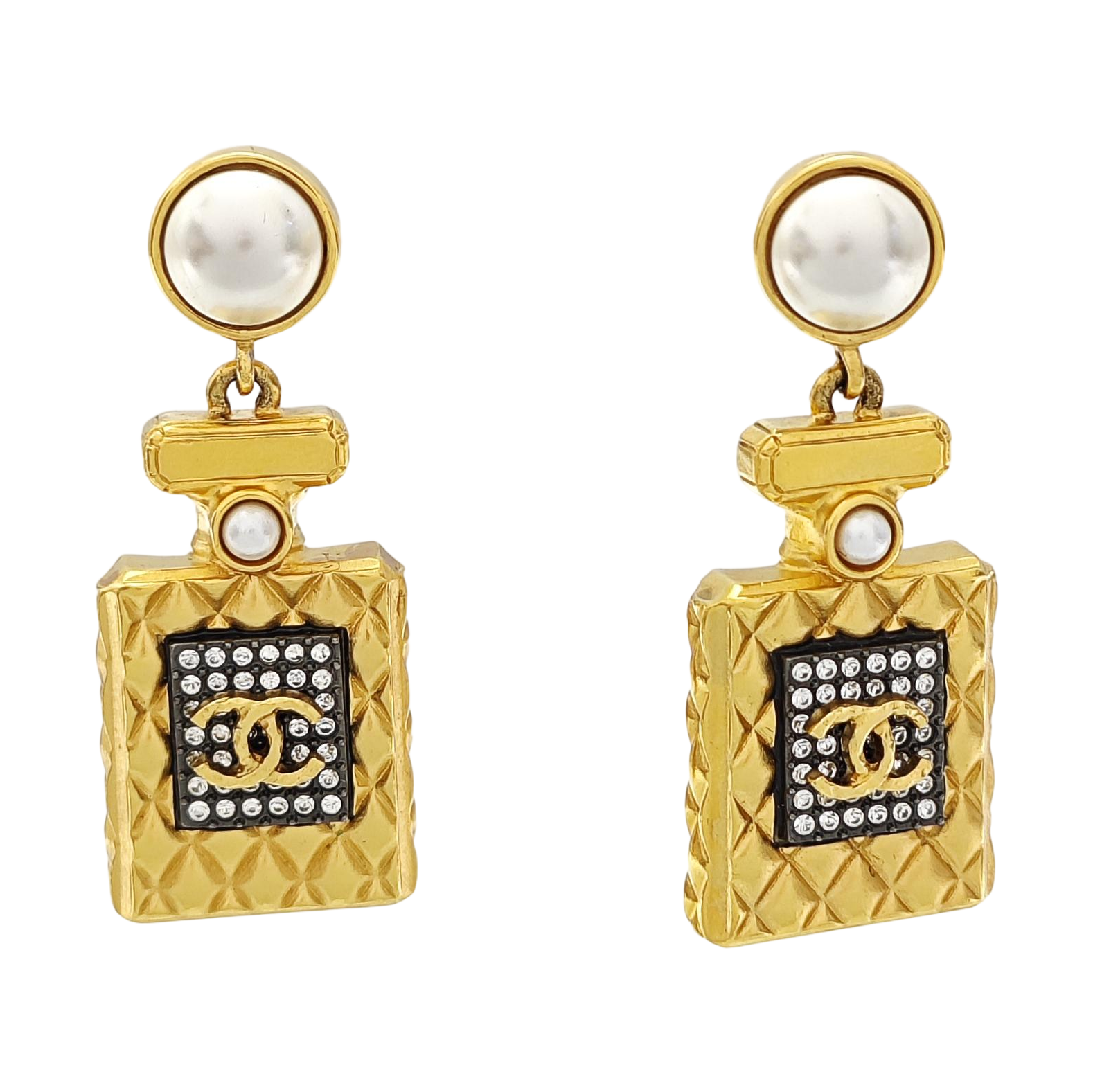 CC Logo Metal Gold Earrings
