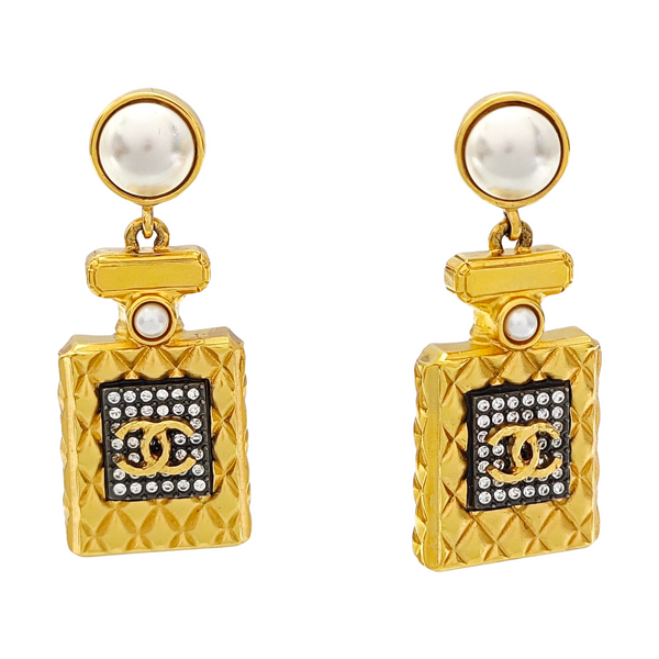 CC Logo Metal Gold Earrings