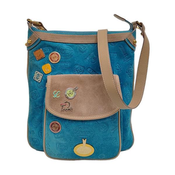 Suede Shoulder Bag Blue