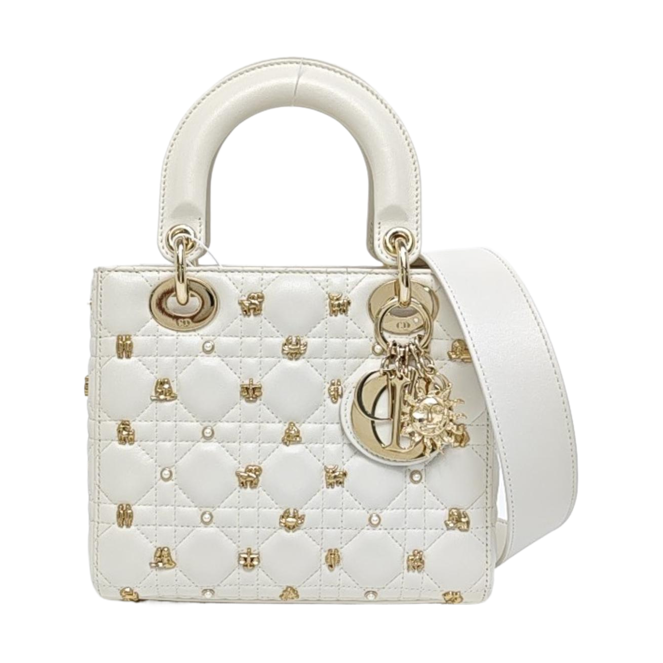 Lady Dior Small Cannage Calfskin White