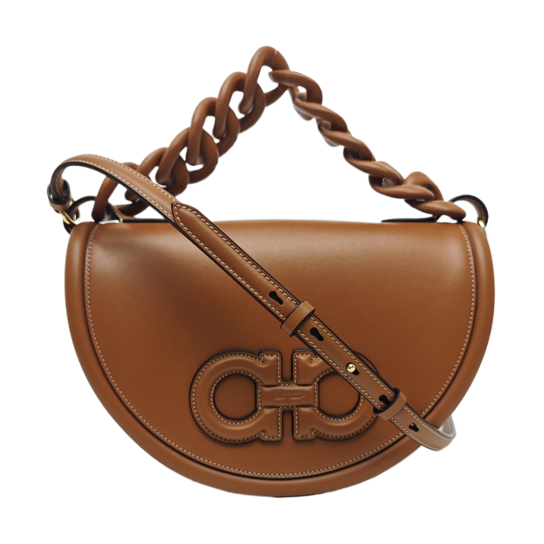 Calfskin Shoulder Bag Brown