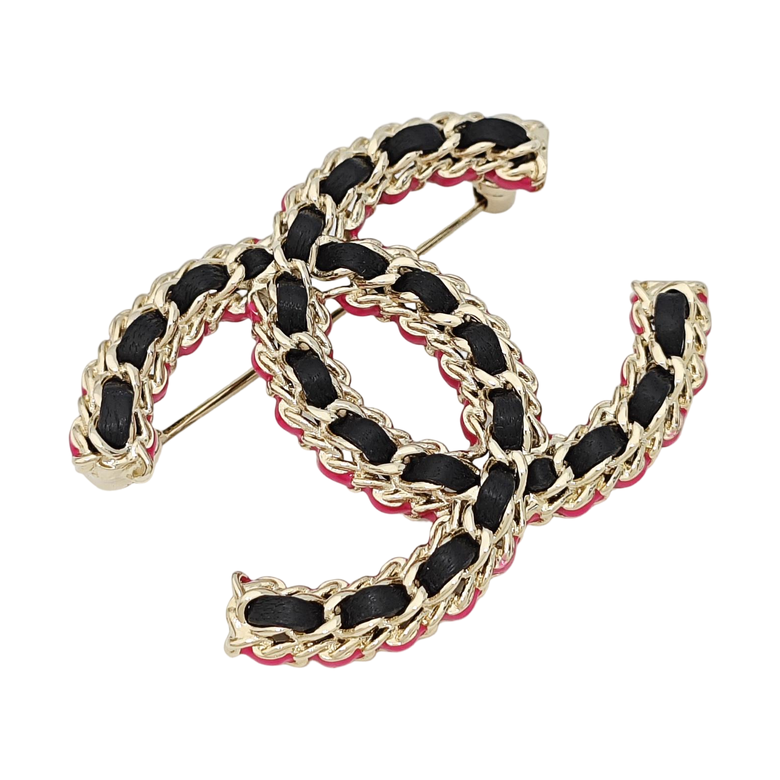 CC Logo Metal Gold Brooch