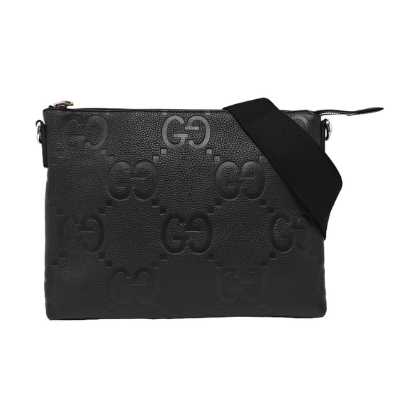 Monogram Leather Crossbody Bag Black