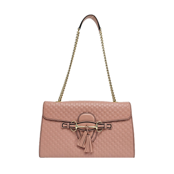 Emily Chain Monogram Calfskin Pink