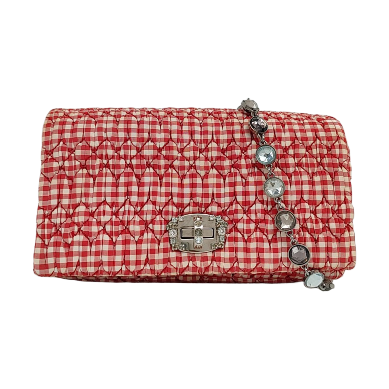 Bolso bandolera de tela acolchada rojo