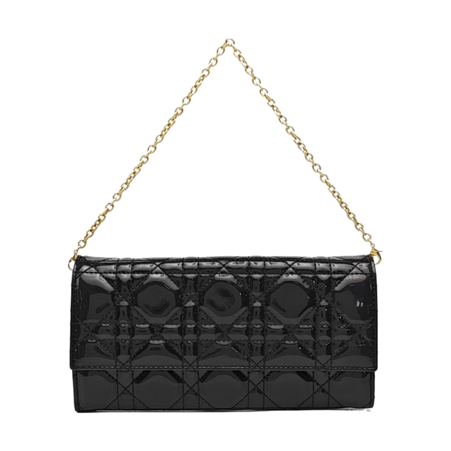 Lady Dior Small Quilted Patent Leather Black