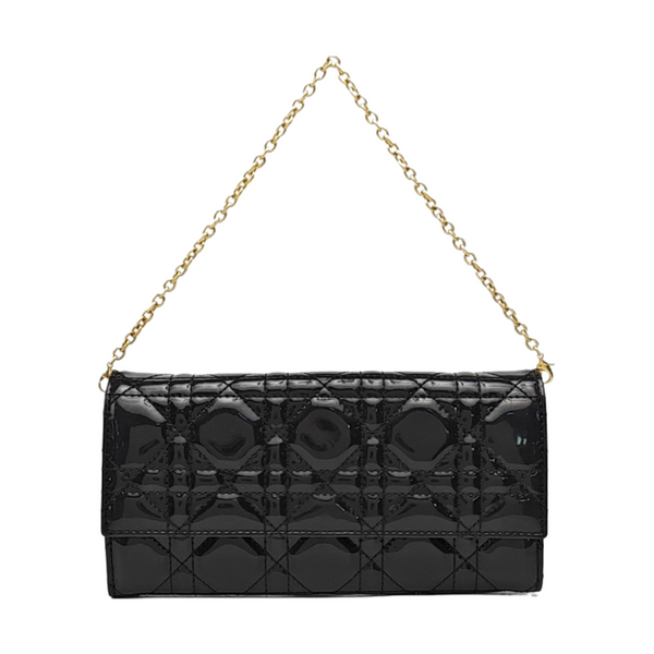 Lady Dior Small Quilted Patent Leather Black
