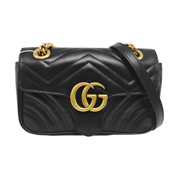 GG Marmont Small Quilted Calfskin Black