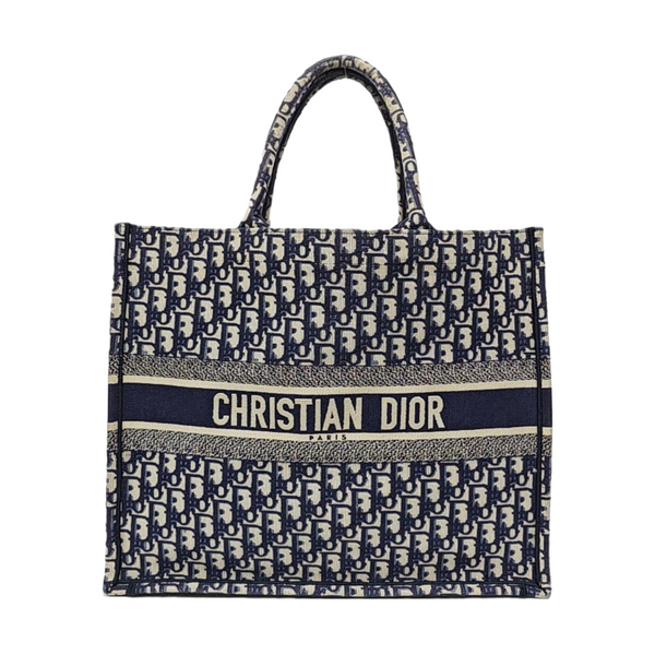 Book Tote Large Oblique Canvas Beige