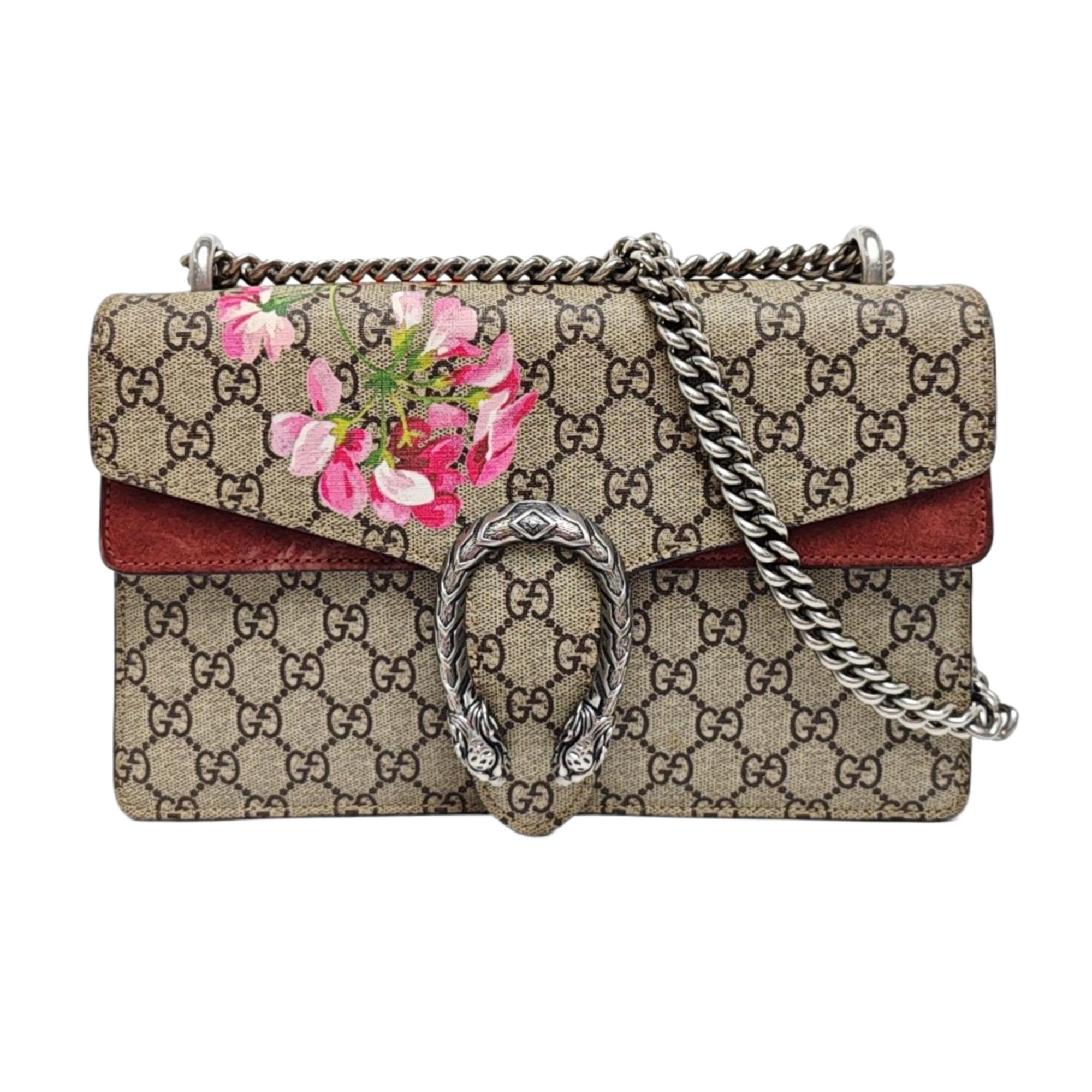 Dionysus Small Monogram Coated Canvas Beige