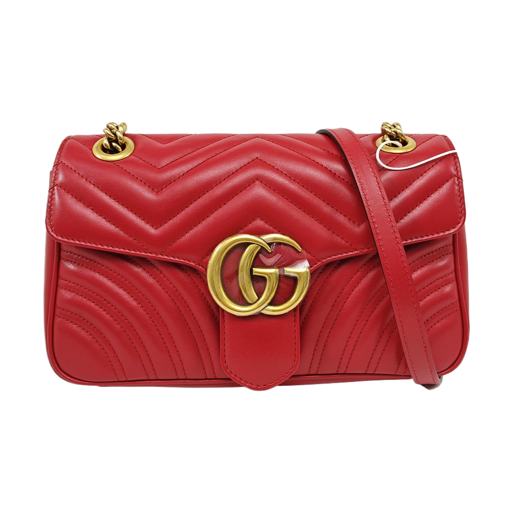 GG Marmont Medium Quilted Calfskin Red