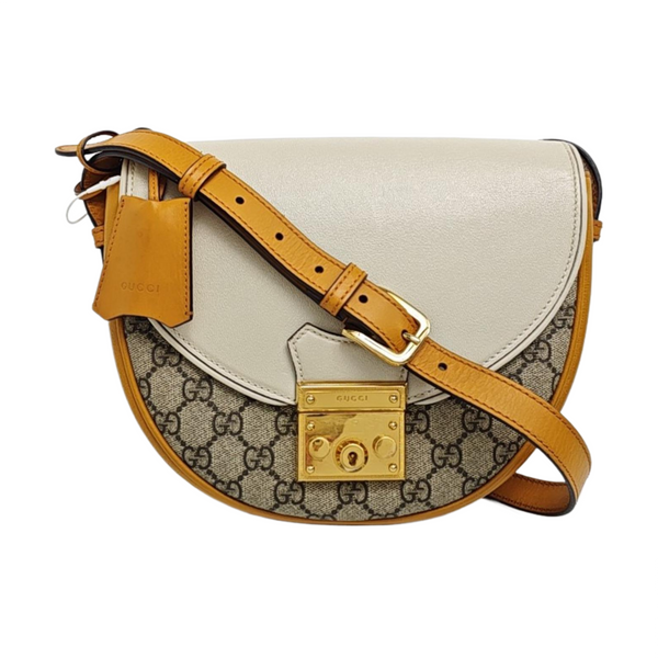 Padlock Small Monogram Coated Canvas Beige