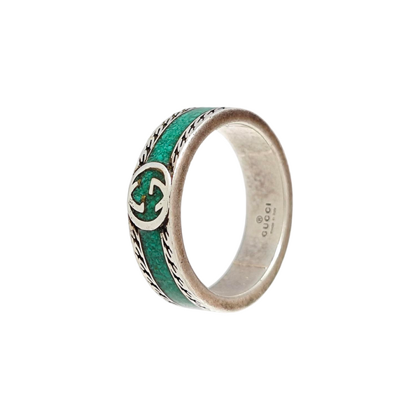Interlocking G 925 Sterling Silver Ring HK 19