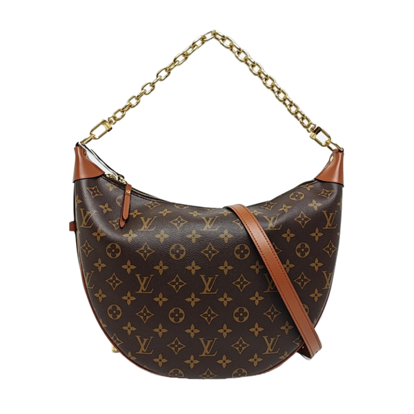 LOOP HOBO Monogram Coated Canvas Brown
