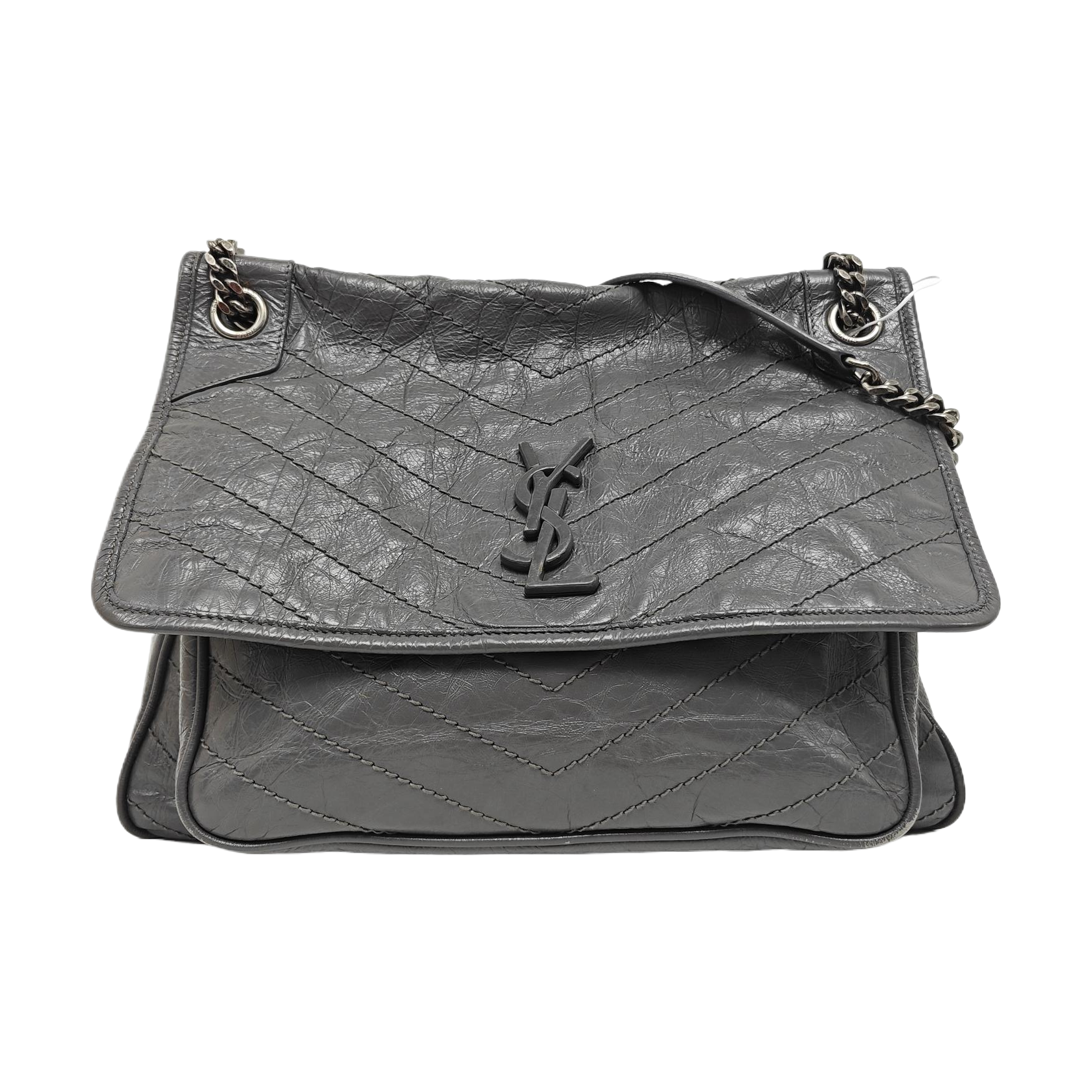 NIKI Large Quilted Calfskin Gray