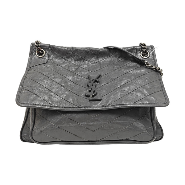 NIKI Large Quilted Calfskin Gray