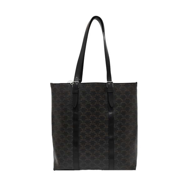 Coated Canvas Top Handle Bag Black