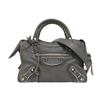 Classic Metallic Edge City Mini Lambskin Gray