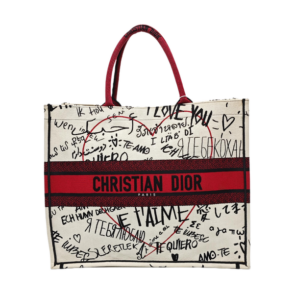 Authenticated pre-owned  Book Tote Large Canvas White - Tote Bag at Looply