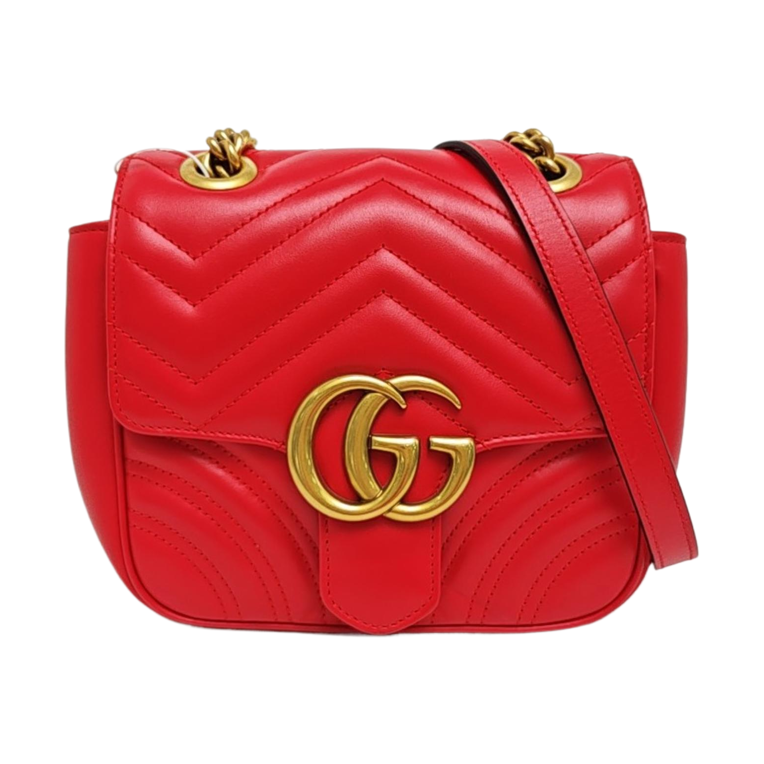 GG Marmont Mini Quilted Calfskin Red