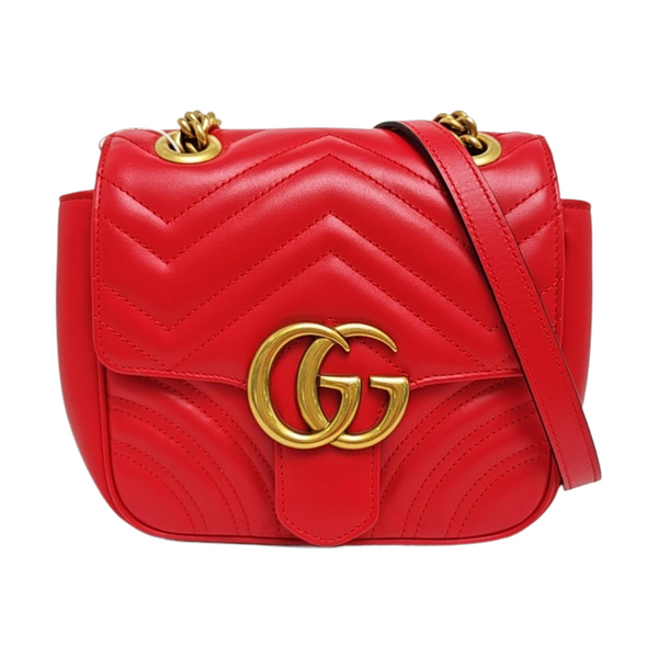 GG Marmont Mini Quilted Calfskin Red