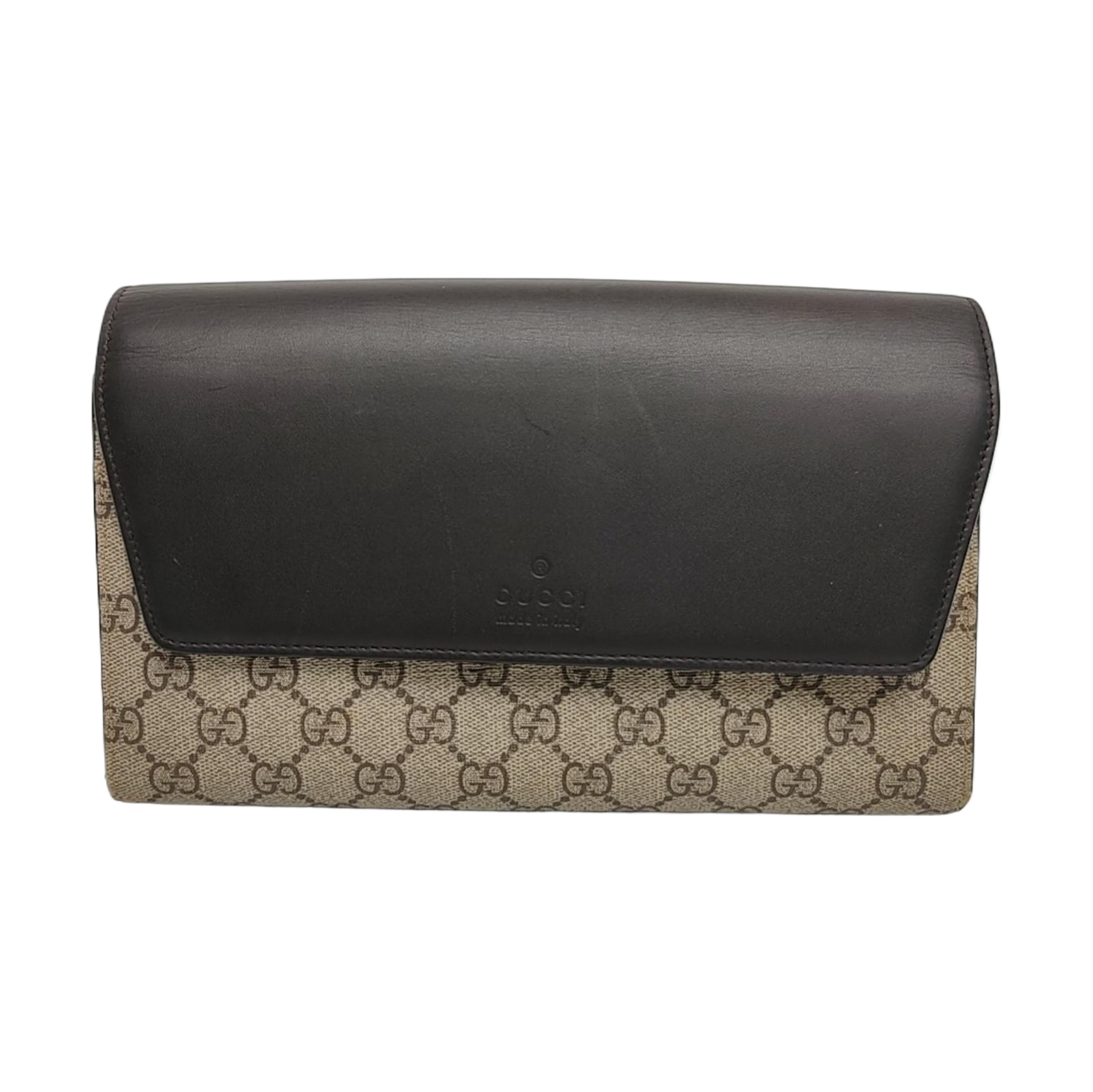 Monogram Coated Canvas Clutch Black