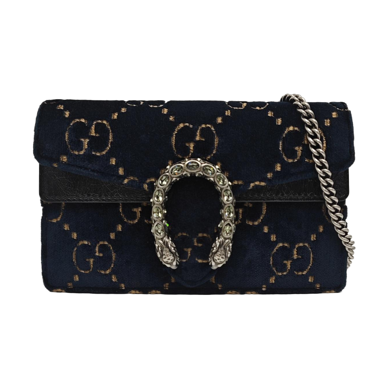Dionysus Super Mini Monogram Velvet Blue