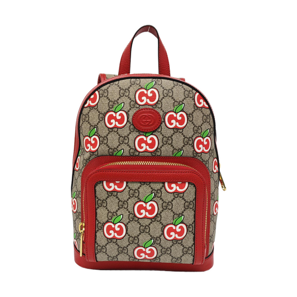 GG Supreme Small Monogram Coated Canvas Beige