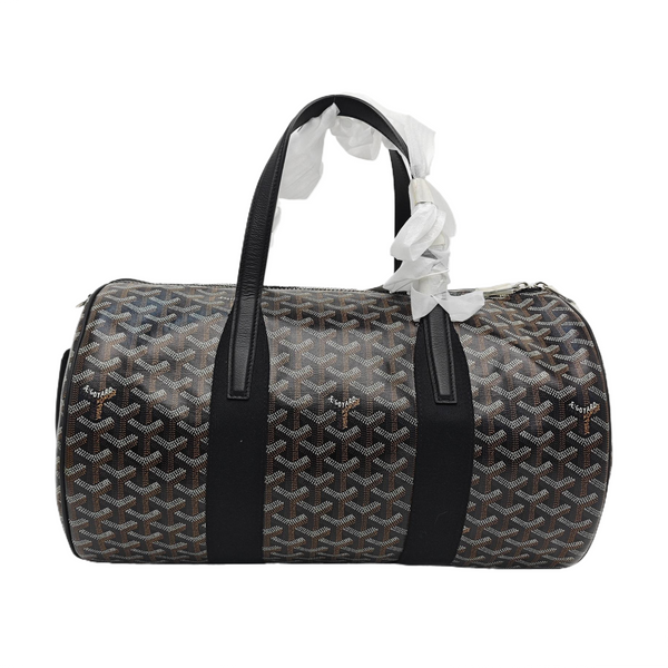 Coated Canvas Top Handle Bag Brown