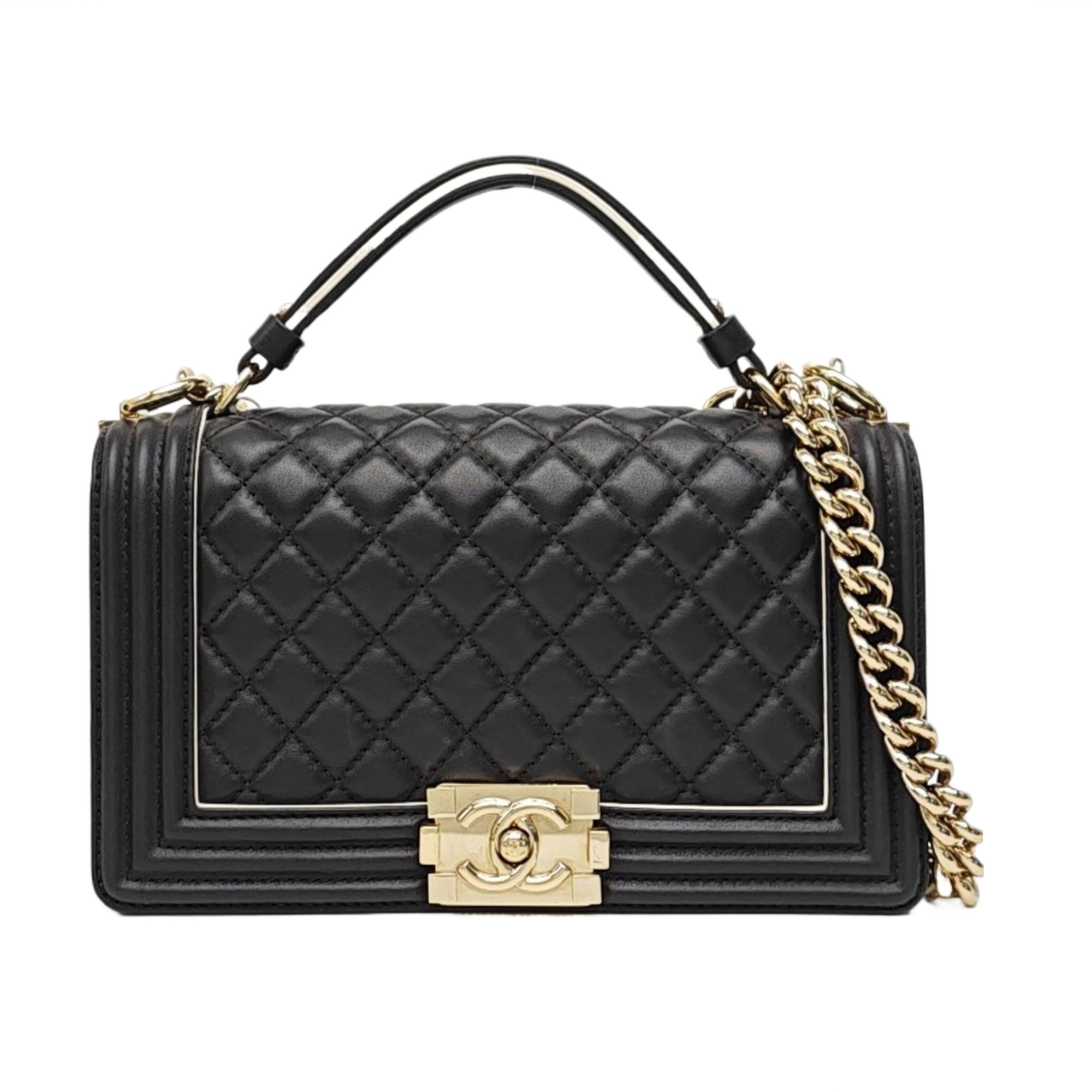 BOY CHANEL Medium Quilted Calfskin Black