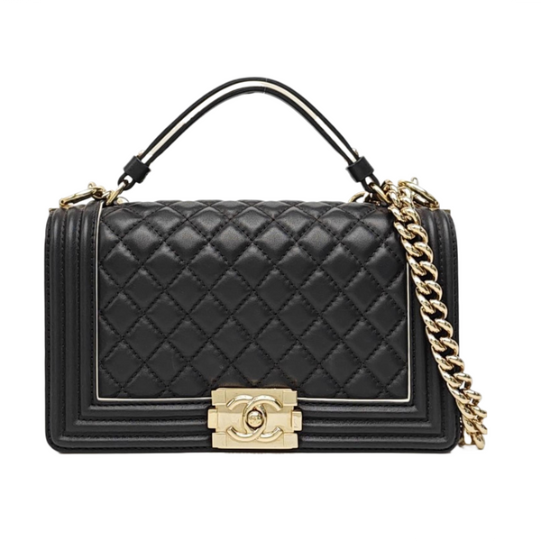 BOY CHANEL Medium Quilted Calfskin Black
