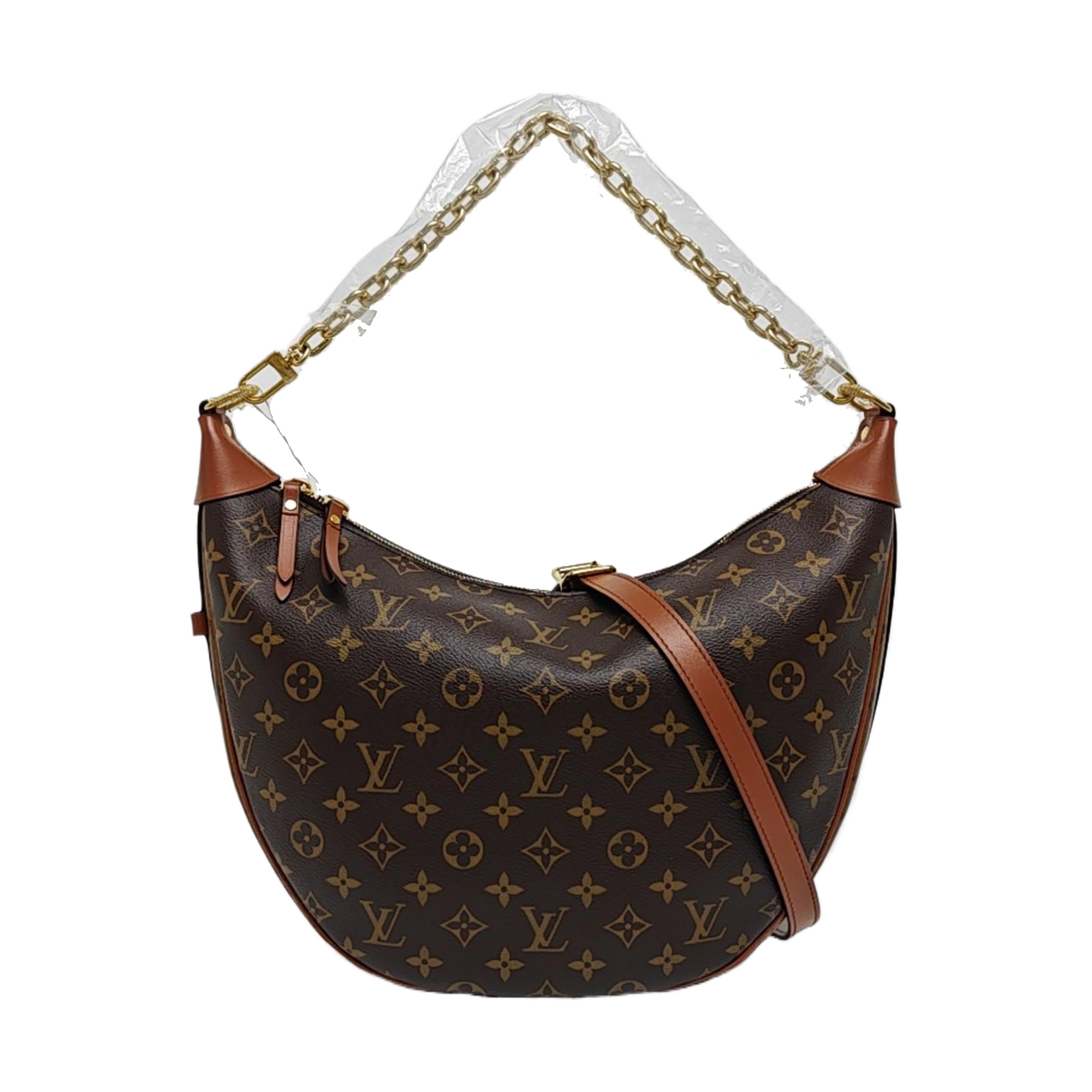 LOOP HOBO Monogram Coated Canvas Brown