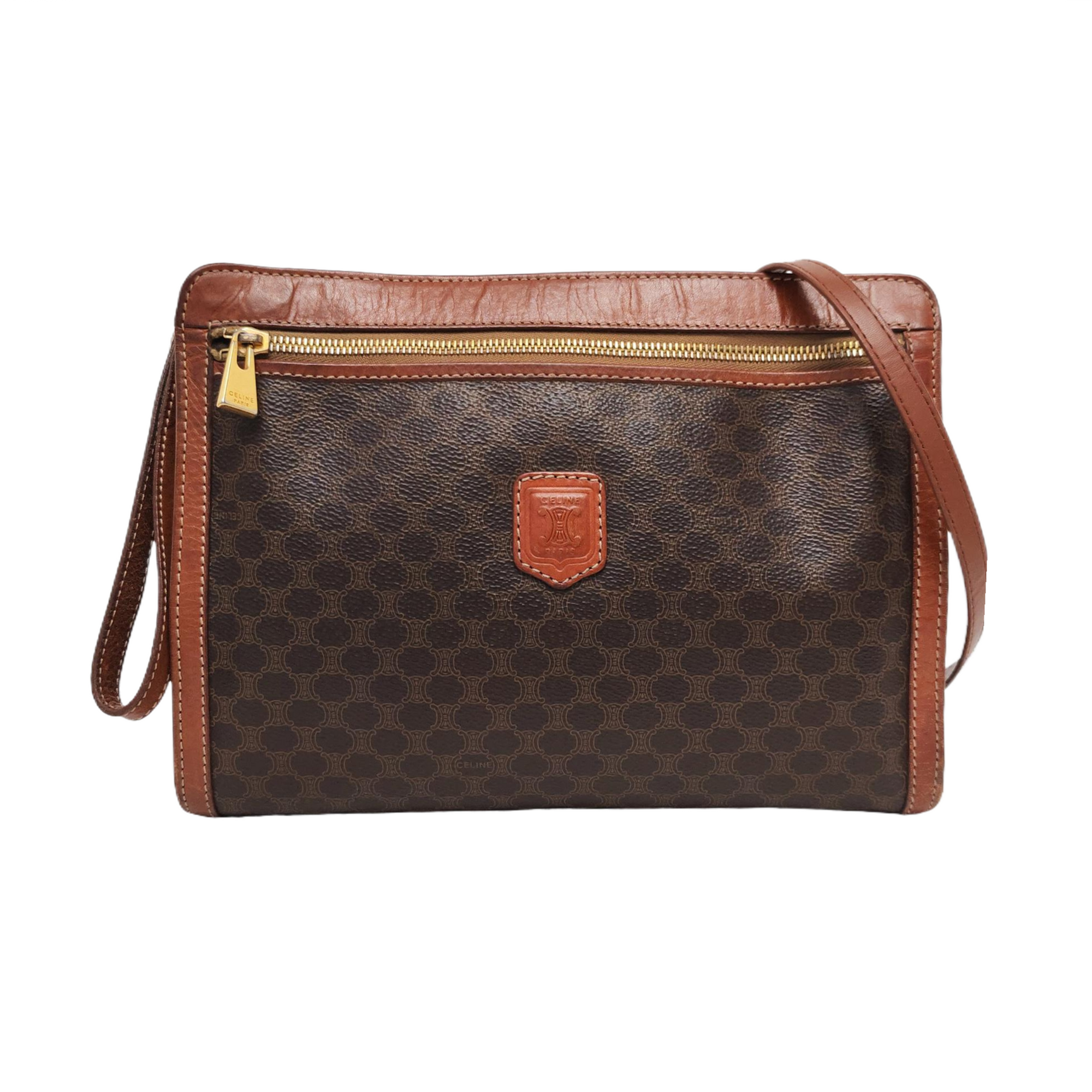 MACADAM CLUTCHES Coated Canvas Brown
