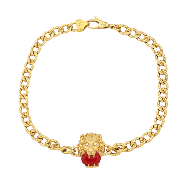 Lion Head 18k Gold Bracelet