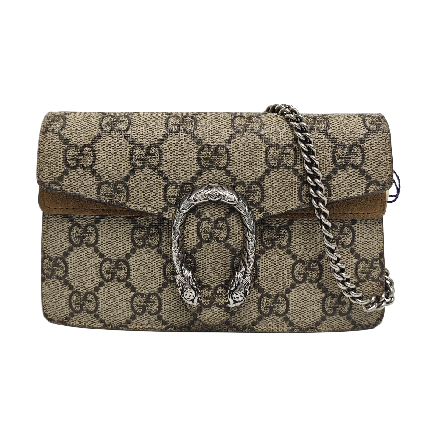 Dionysus Super Mini Monogram Coated Canvas Beige