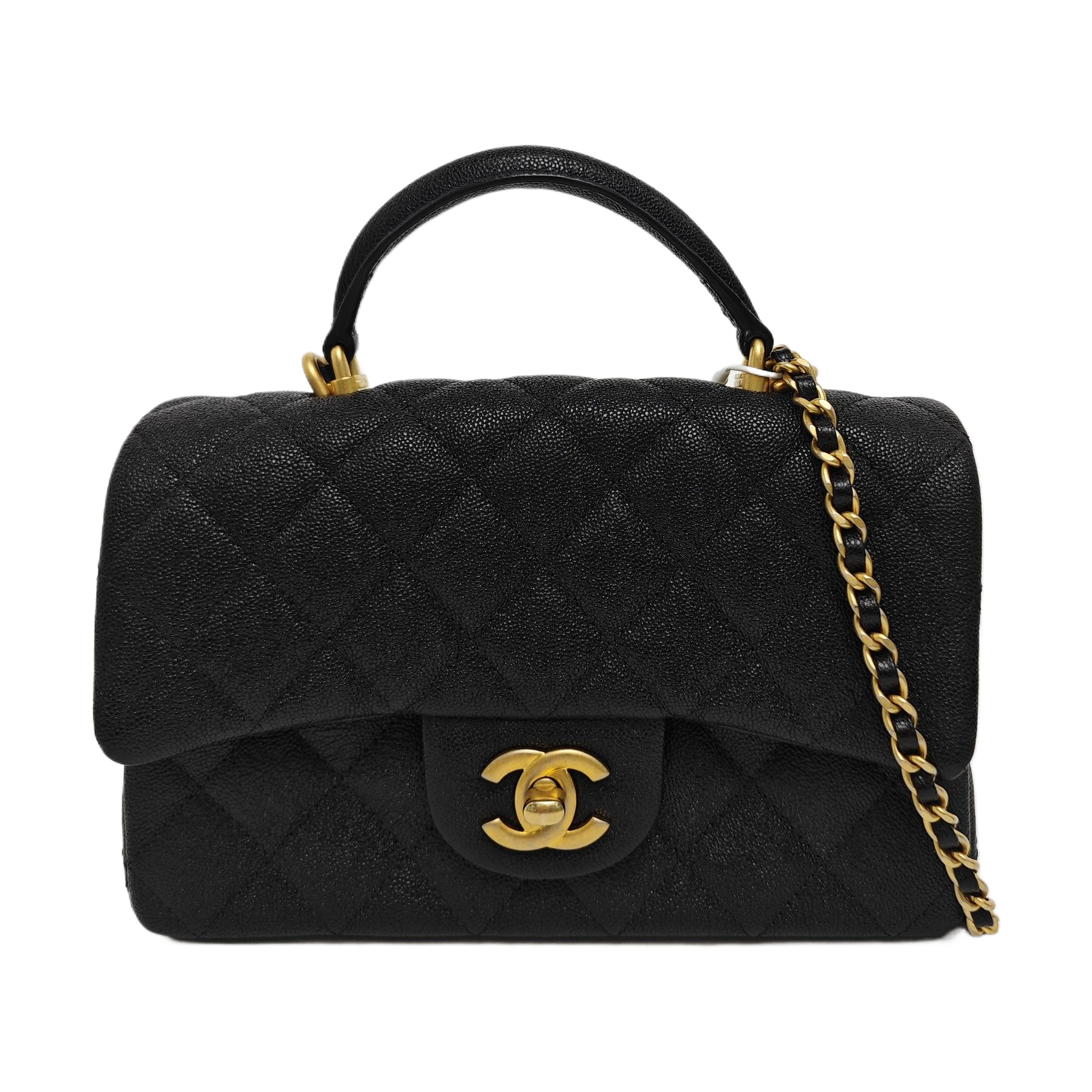 CLASSIC FLAP Mini Quilted Grained Calfskin Black