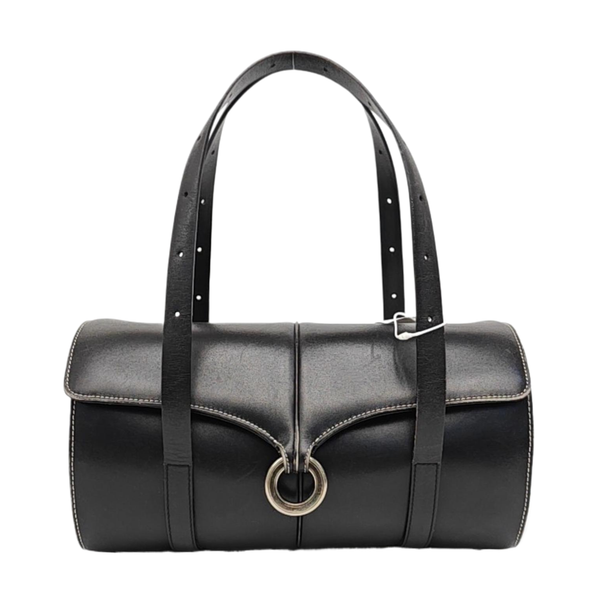 Calfskin Top Handle Bag Black