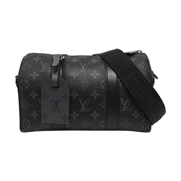KEEPALL Monogram Coated Canvas Black