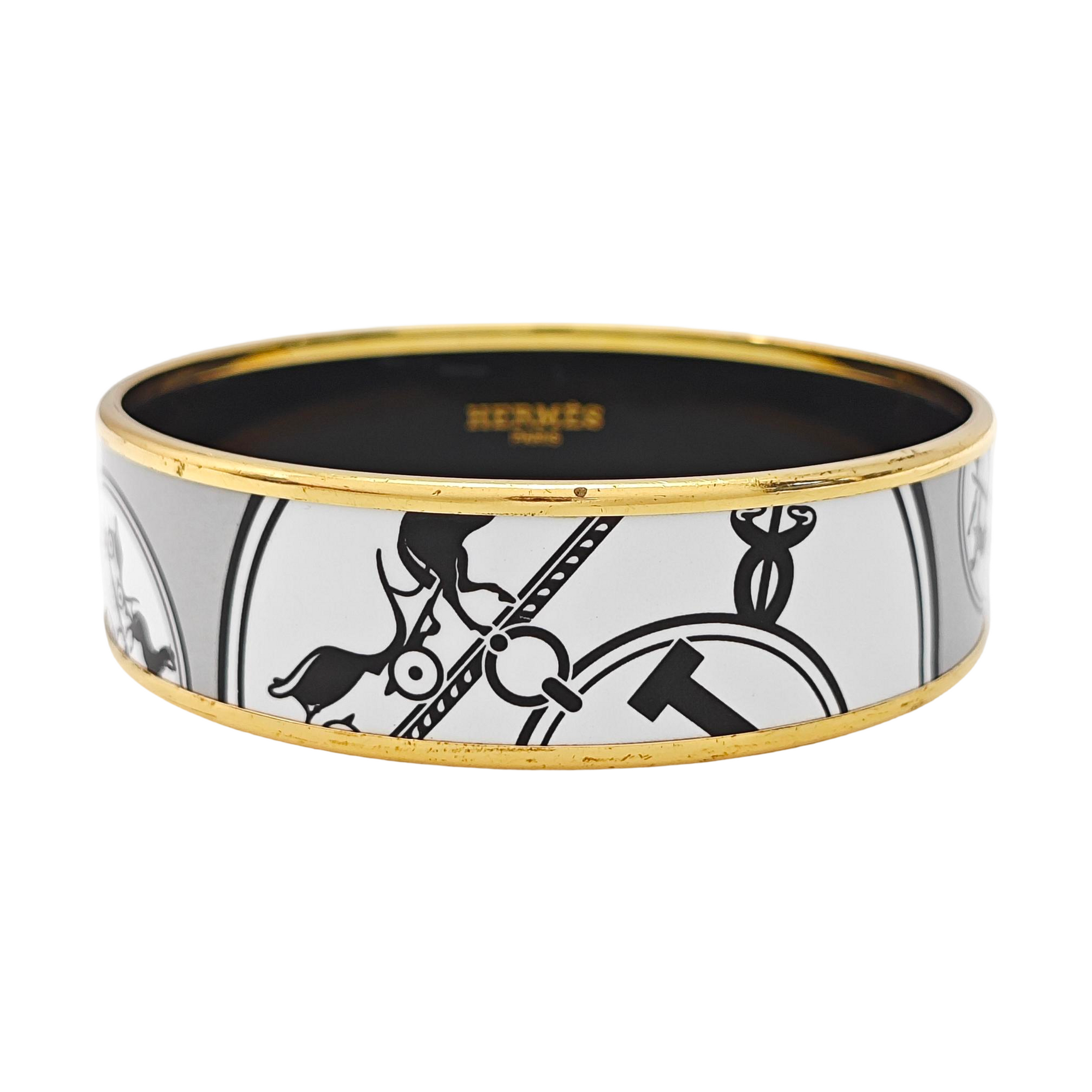Email Metal White Bangle
