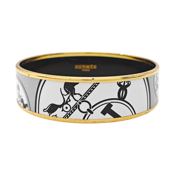 Email Metal White Bangle