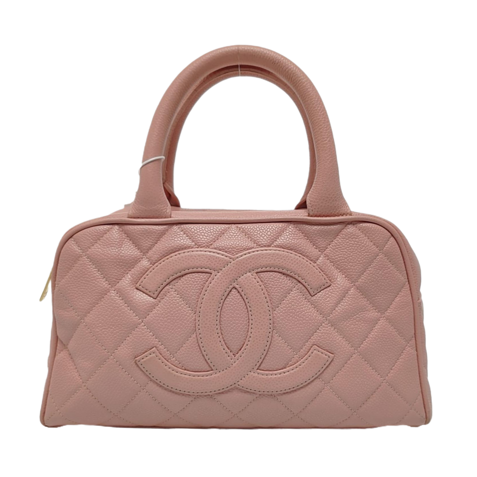BOWLER Quilted Grained Calfskin Pink