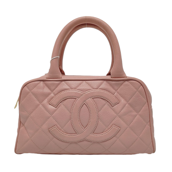 BOWLER Quilted Grained Calfskin Pink