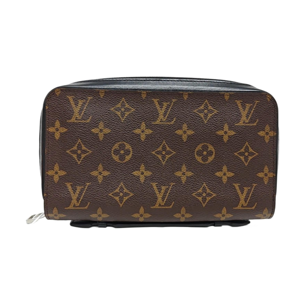 Monogram Coated Canvas Clutch Brown