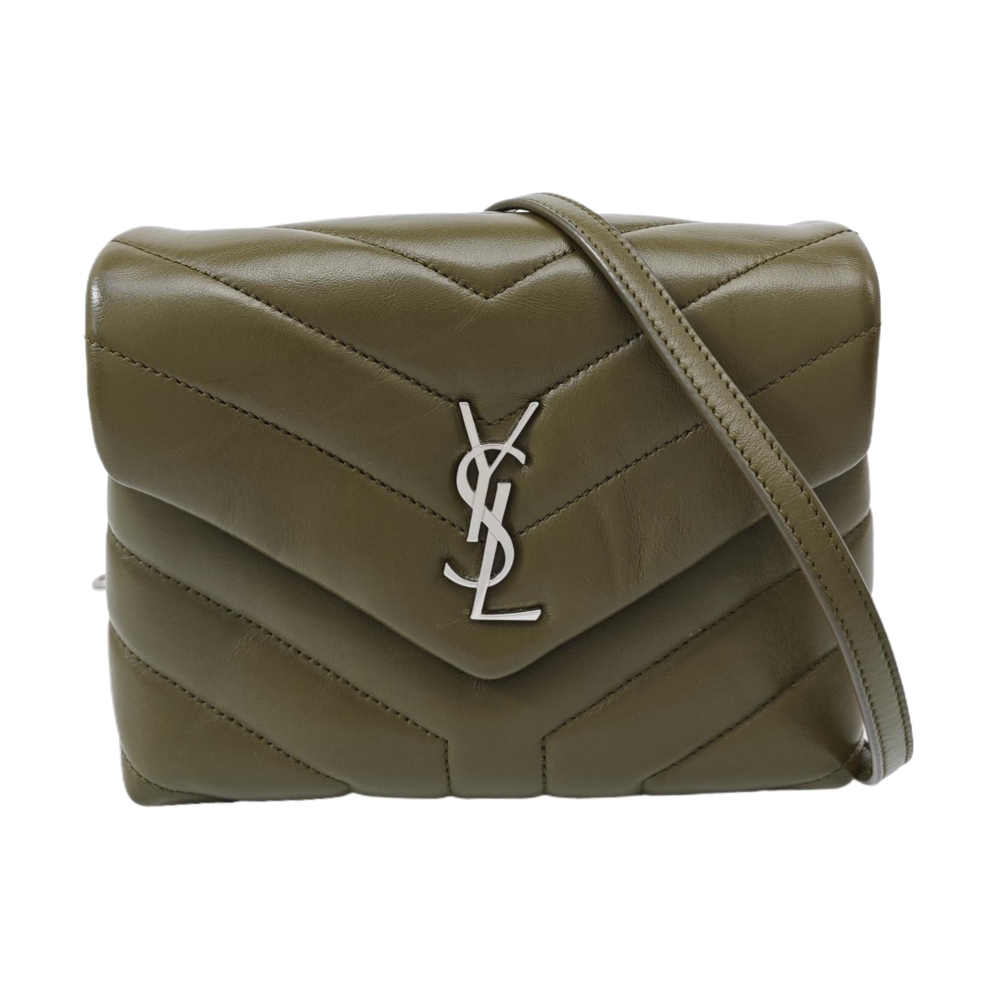 LOULOU Extra Small Chevron Calfskin Green