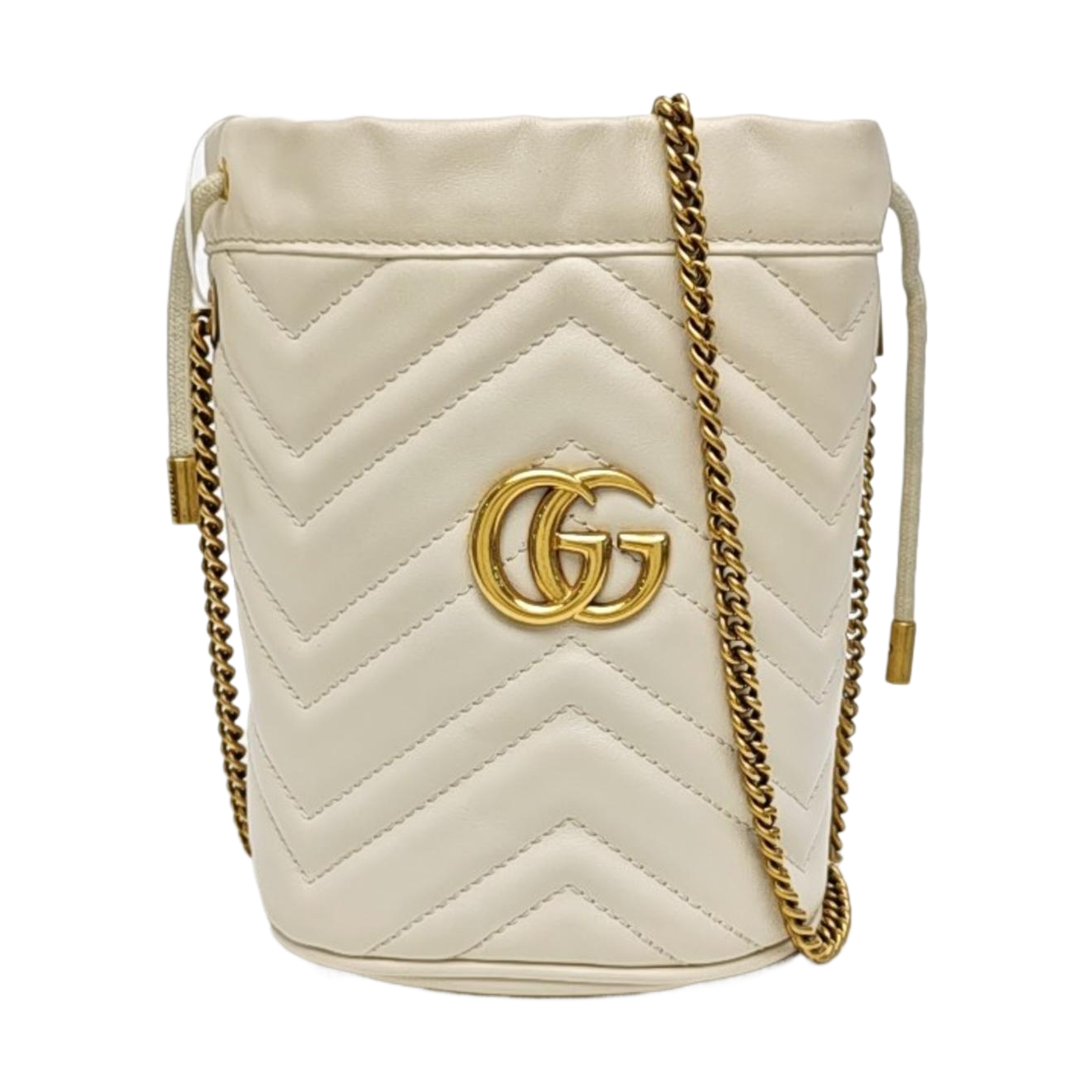 GG Marmont Mini Quilted Calfskin White